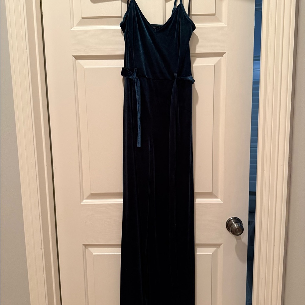 Forever 21 Deep Teal Velvet Jumpsuit